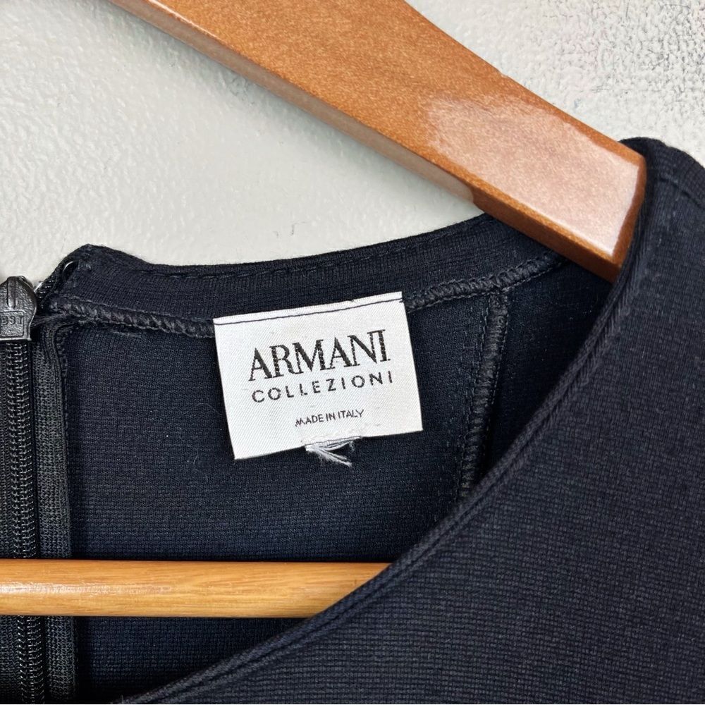 Armani Collezioni Black Body Contour Fitted Dress Small - Picture 3 of 9